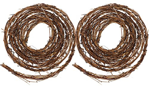Healifty Natural Vine Branch Wreaths: 2 Pcs Holiday Hanging for DIY Christmas Craft Rattan Door Wall Wedding Decors Party