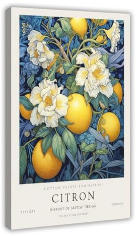 QZFNCOYU Retro Lemon Tree Canvas Poster Bedroom Decor Landscape Office Room Decor Gift 16x24inch(40x60cm)