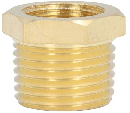 Brass Hex Pipe Fitting Reducer Adapter, Brass Pipe Fitting Male to Female Connector Adapter Yellow Multiple Sizes(1/2-3/8)
