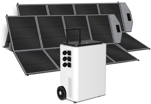 CTOLITY Solar Generator 5000W mit 2 * 400W Solarmodule, 5120Wh Tragbare Powerstation (6000W Peak), LiFePO4 Batterie, Faltbar Solarpanel mit USB, IP67, für Outdoor Camping, Reise, Stromausfälle