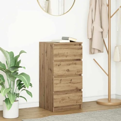 KKgypkn Pflegeleichtes Sideboard Artisan-Eiche 37,5x35x76 cm aus Holzwerkstoff mit glatter Oberfläche und starker Oberplatte für Deko als Badschrank oder Küchenschrank mit Stauraum