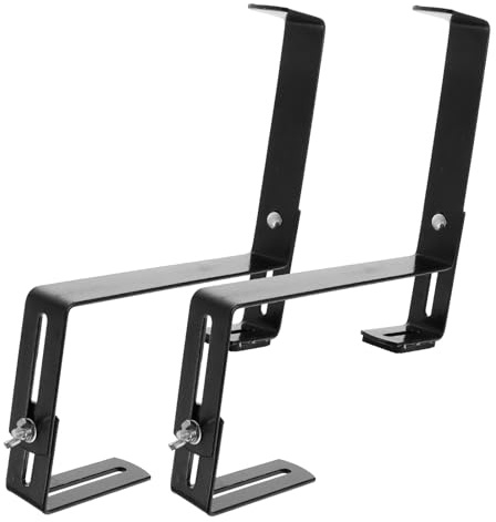 Artibetter Wall Planter Hook Adjustable Bracket with Anchors for Balcony and Window Box, Medium Size Suitable for Common Railings, Indoor and Outdoor Plant Display
