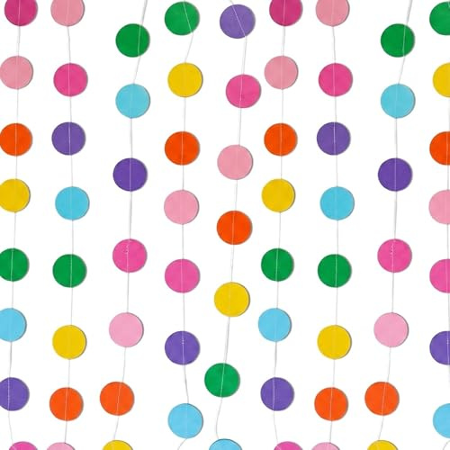 Colorful Paper Garland, Colourful Party Decorations Bunting, Hanging Paper Chain for Birthday, Wedding, Garden, Indoor Outdoor Supplies