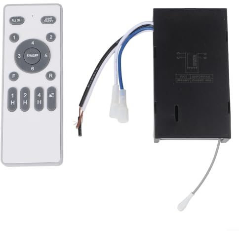 Transformador de frecuencia de bajo voltaje, ventilador de techo, mando a distancia, receptor con control de 6 marchas, interruptor de temporizador, fácil instalación para vivienda oficina (A)