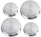 WENKO Plaques de cuisson inox 4 pièces | Couvre-plaques de cuisson en acier inoxydable | Protection cuisinière inox pour un usage polyvalent | DIM (Ø) 16 et 20 cm | Argenté mat