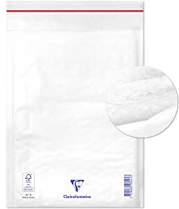 Clairefontaine 7344C - Packung mit 10 Luftpolster-Versandtaschen weiß 180x260 mm, 90g, 1 Pack