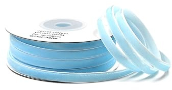 Creativery Samtband 6mm x 10m Rolle - Farbauswahl in 3/6/10/16/22/25/50mm - farbecht & waschbar - Schleifenband für Hochzeit - Geschenkband zum Verpacken Dekorieren Basteln - Hellblau 308