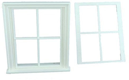 Melody Jane Dolls House White Plastic Victorian Window Frame 4 Pane Miniature DIY Builders
