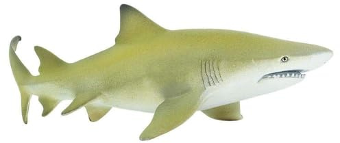 Safari Ltd. Zitronenhai-Figur, realistische 14,6 cm große Kunststofffigur, Lernspielzeug für Jungen, Mädchen und Kinder ab 3 Jahren, Grau