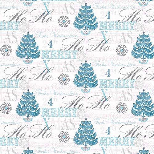 Sovie Home Tischdecke Xmas-Greetings in Türkis aus Linclass® Airlaid, Weihnachtstischdecke stoffähnlich winterlich, ideal für Advents- & Weihnachtsfeiern, 80 x 80 cm, 1 Stück