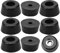 sourcing map 9pcs Rubber Feet Bumper Buffer Feet Furniture Cutting Board Electronic Scale Leg Pads Anti-slip with Metal Washer, D17x15xH8mm