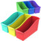 Storex Large Book Bin, Interlocking Plastic Organizer for Home, Office and Classroom, STEM Assortment, 6-Pack