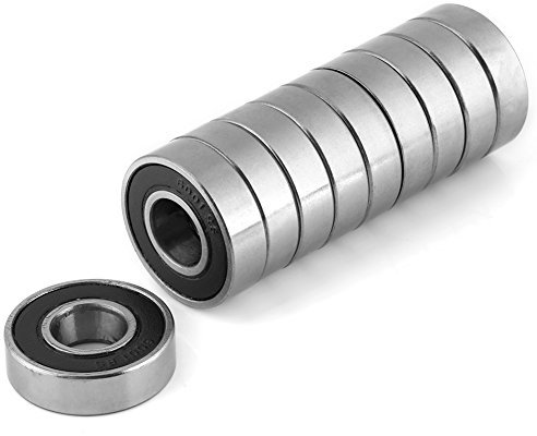 Rillenkugellager, 10er-Pack 6001-2RS 12 × 28 × 8 mm / 0,47 × 1,1 × 0,31 Zoll doppelseitig abgedichtetes Rillenkugellager