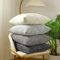Lewondr Kissenbezüge, gerippt, 45 x 18 Zoll, 4 Stück, Mehrfarbig, quadratisch, weich, Sofakissen, modernes gestreiftes Design, für Wohnzimmer, Haus, Schlafzimmer, 45 x 45 cm, grau
