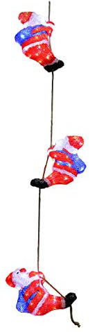DEUBA® LED Acryl Figur 3x Weihnachtsmann je 30cm Außen Innen Groß Weihnachtsdeko Nikolaus Beleuchtet Weihnachten Deko Weihnachtsbeleuchtung Kaltweiß
