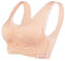 Vertvie Damen Sport BH Spitzen BH Frauen Bustier Lace Bra Dünn Front Closure Push Up Ohne Bügel Top für Yoga Fitness Training Stretch Wohlfühl-BH (XL, A-Hautfarbe)