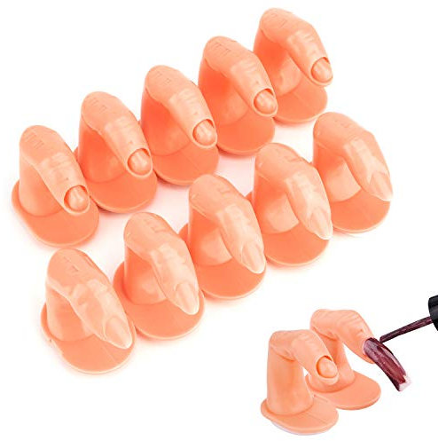 MWOOT 10 Stück Modellier und Übungsfinger für künstliche Fingernägel Tips, Fake Fingers Model for Manicure Nail Art Training