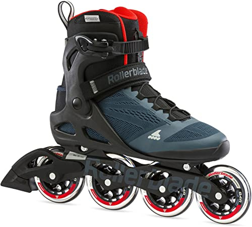 Rollerblade Macroblade 90 Men's Adult Fitness Inline Skate, Orion Blue/Spicy Orange, Performance Inline Skates