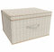Large Collapsible Jumbo Storage Box Folding Storage Chest Kids Room Tidy Toy Box (Knit Natural)