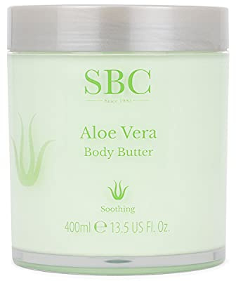 SBC Skincare - Body Lotion mit Aloe Vera - 400 ml - Macht die Haut Weich und Geschmeidig - Dicke Textur und Antioxidative Wirkung - Feuchtigkeitscreme für den Körper - Aloe Vera Body Butter