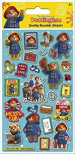 Paper Projects The Adventures of Paddington Sparkly Stickers | Official Licensed Product | Reusable on Non-Porous Surfaces,Blue,19.5cm x 9.5cm