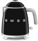 SMEG Mini 50's Retro Style 3 Cup Electric Kettle with Double Wall Anti Slip Base and Water Level Indicator (Black)