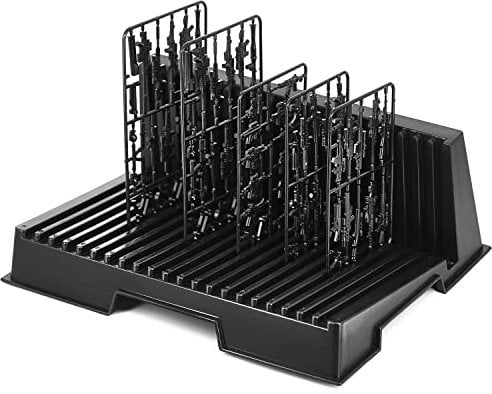 Yocoolfun Gundam-Modell-Regale, Schwarz, 21 Fcher, Stabilisierendes Design, Kunststoff, 26 x 21 x 9,5 cm, Modellbau, Display von Modellfiguren