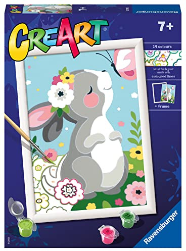 Ravensburger Beautiful Bunny Paint by Numbers Kit for Kids - 20179 - Painting Arts and Crafts for Ages 7 and Up