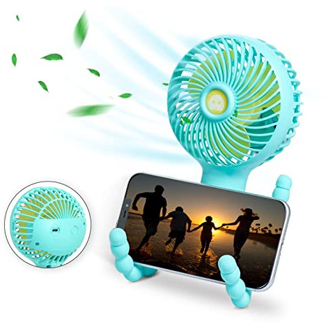 Ventilador portátil para cochecito 2022, mini ventilador de escritorio de 2000 mAh USB recargable con clip de trípode flexible para bebé con 3 velocidades para dormitorio, cuna, bicicleta, camping,