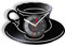 Smotly LED Night Light Coffee Cup Wall Clock Gift for Coffee Lovers (Black)