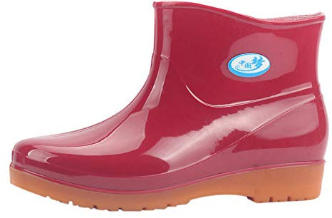 NOAGENJT Stivaletti in Gomma per Stivali centrali Punta Scarpe impermeabili Round Leisure Rain Stivali da donna con tacco basso Sandali Stivali Pioggia