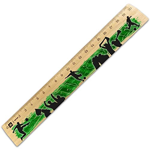 GRAVURZEILE Lineal zur Einschulung im Fußball Design - 20 cm Holz Lineal - Geschenk für den Schulanfang oder zur Schuleinführung - für Jungen und Mädchen