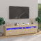 homiuse Meubles TV 2 Pcs avec Lumières LED Chêne Sonoma 75x35x40 cm Meuble HiFi Aspect Moderne Support de TV Table Télévision Meuble Salon Rangement DVD Console de Jeu Appareil de Streaming