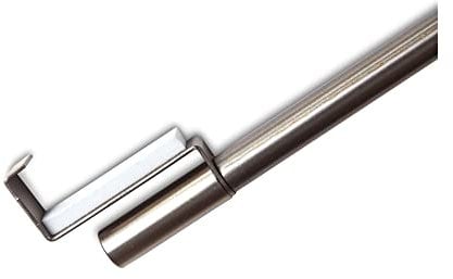 Deco-Raum Gardinenstange ausziehbar Edelstahl-optik Länge 90-130 cm Spannvitrage für Fenster Spannstange auf den Fensterflügel Durchmesser 9mm Metall