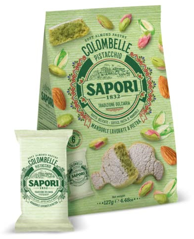 Sapori Colombelle al Pistacchio, Soffice Pasta di Mandorla, Lavorate a Pietra 127g (2025)