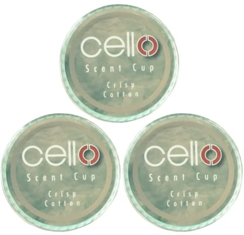 Cello Crisp Cotton Scent Cup x3. Tealight Scented Candles. High Fragrance Tea Lights Candles. Divine Scented Candle Melt Cups. for Tealight & Candle Holders. Stunning Candles Gifts for Women.