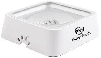 FurryWheels Dog Water Bowl, 70oz/2L No-Spill Pet Water Bowl, Anti-Overflow Anti-Choking Vehicle Travel Slow Water Feeder Dispenser For Dog Cat Puppy Kitten, White