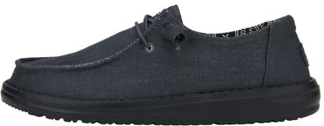 HEYDUDE Wendy Canvas Damen - Slip on Flache Schuhe - Mokassin Stil, Black/Black, 41