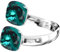 925 Sterling Silber Doppelt Kristall Ringe für Damen Verstellbarer mit Marken Kristalle - Glänzend Cubic Zirkonia Ring Fingerring Kommt in Schmuck Geschenk Box (Emerald)
