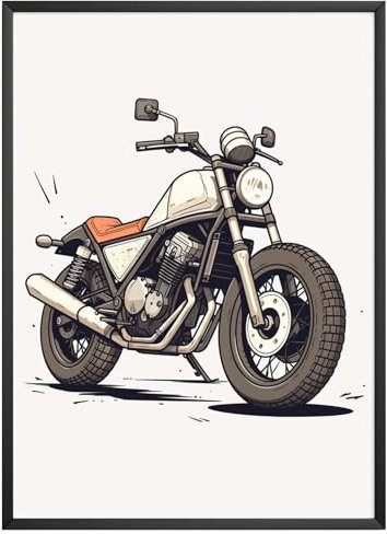 MJ-Graphics - Poster Honda Rebel - Bild mit schönem Oldtimer Motorrad | Wandbild Din 24 in Galerie Qualität dickes Posterpapier - FineArt Kunstdruck ohne Bilderrahmen