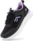 FitVille Chaussures de Sport Femme: Marche Pied Large Confortable Chaussure - Respirant Antidérapant Jogging Fitness Sports en Salle Noir avec Violet 42 EU X-Large