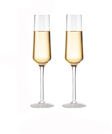 Coupes de Champagne Accueil Verres à Champagne Paire de Verres à Vin en Verre de Cristal Flûte à Champagne Soufflée à la Main Verre à Vin Mousseux Cadeau for Mariage, Anniversaire, Noël Flûtes à Champ