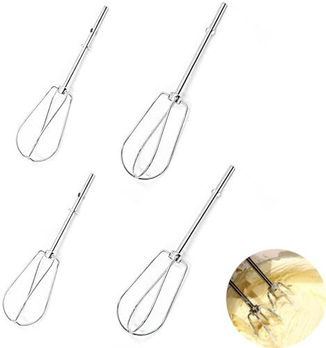 Lot de 4 Fouet Pour Batteur À Main de Rechange Fouet de Rechange Pour Batteur Électrique Fouet En Fil Torsadé En Acier Inoxydable Pour Cuisine Durables Convient Pour Mélanger Et Fouetter,Pour W0490648