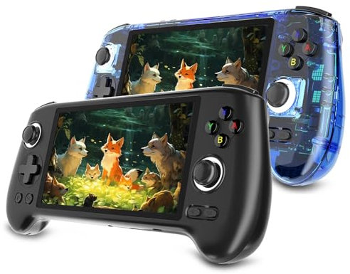 Meiurlex RG556 Retro Handheld Game Console, 5.48-Inch AM OLED Screen, Android 13, 256GB SD Card, 8000 Games, Black