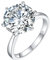 BFF Ringe, Verlobungsring 925 2.4Mm Größe 53 (16.9) 8 Moissanit 8Ct Rundschliff Weiß Gravur Für Jahrestag Engagement Ring Women