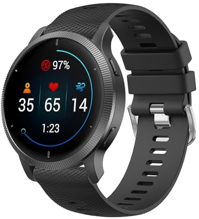 Wanme Strap for Garmin Vivoactive 4 /Venu 2 /Venu 3, 22mm Silicone Quick Release Replacement Wristband for Garmin Forerunner 255/265