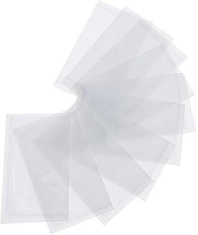KICHOUSE 10st Klebeetikett Aus Weichem Kunststoff Klebeetikettentaschen Taschen Für Lageretiketten Transparente Kartentaschen Taschen Für Bibliotheksausweise Kartenhalter Lagerbedarf Pvc