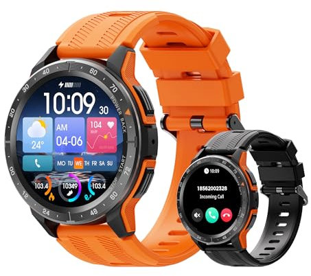 VIRAN W101 Smart Watch: 1.43'' AMOLED Fitness Tracker, IP68 Waterproof Fitness Watch, Smartwatch with Heart Rate/SpO2/BP Monitor, 100+ Sports Modes, Compatible with Android and iOS