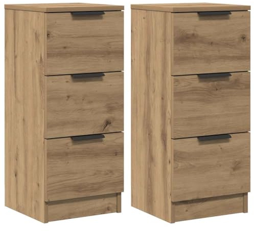 vidaXL Sideboards 2 pcs Artisan Oak 30x30x70 cm Engineered Wood | Sleek and contemporary style for any room, Three spacious drawers for optimal organisation,