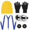 Karneval Kostüm, Cosplay Kostüm Zubehör für Halloween Party, Brille Mütze Handschuhe Knöpfe Hosenträger, Karneval Kostüm für Damen Herren Kinder
